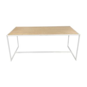 PARSON WHITE TABLE W/MAPLE TOP