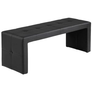 BLACK LEATHER BENCH OTTOMAN