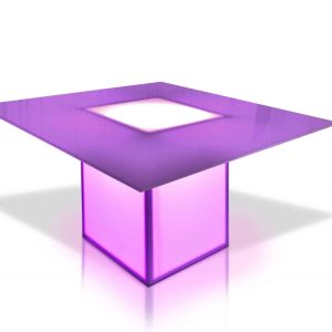 WHITE ACRYLIC LED SQUARE TABLE