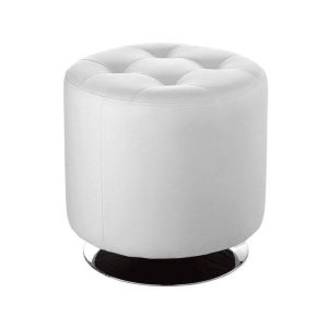 White Swivel Round Ottoman